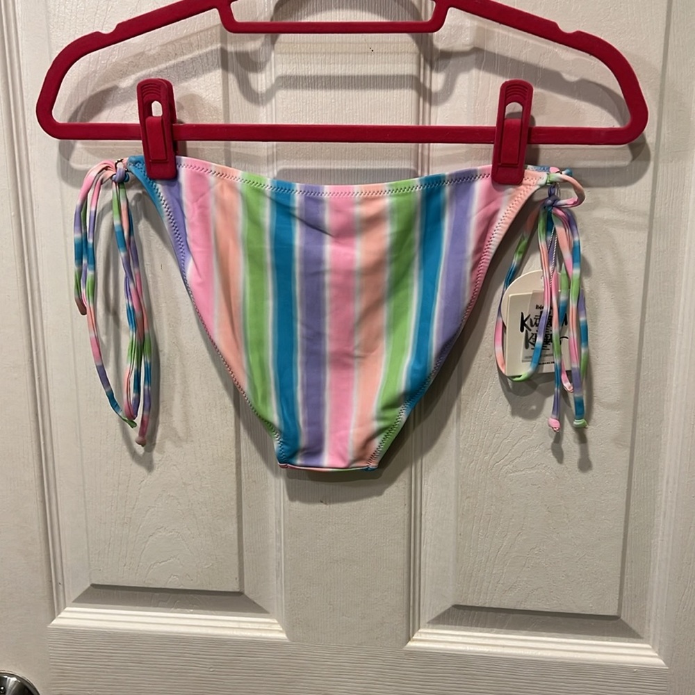 NWT Kulani Kinis Fun Full Coverage Tie Side Bikini Bottom in Fairy Floss Color! - Picture 7 of 8